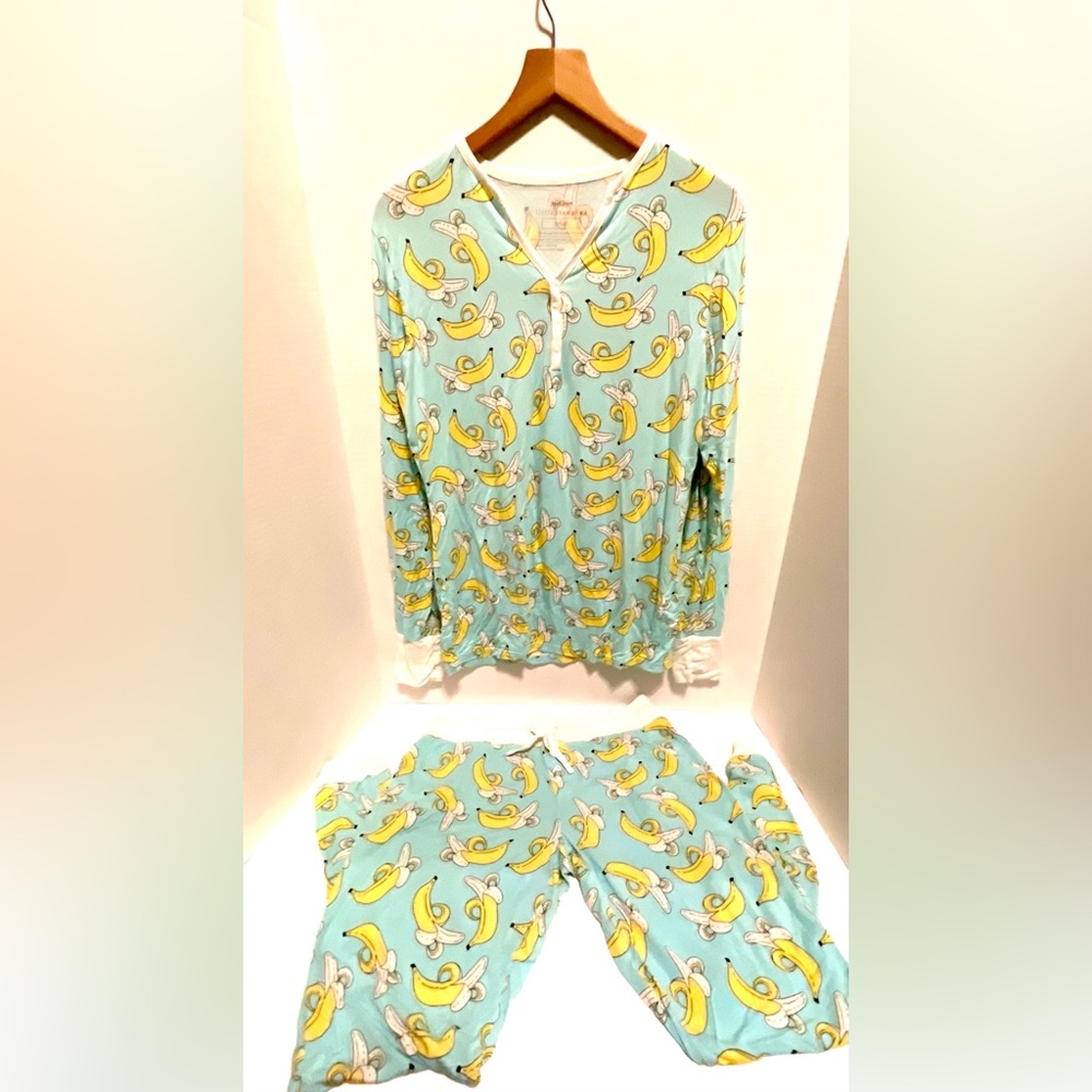 Little Sleepies Bananas Women’s Jogger Pajama Set size Small Long Sleeve - Picture 3 of 9